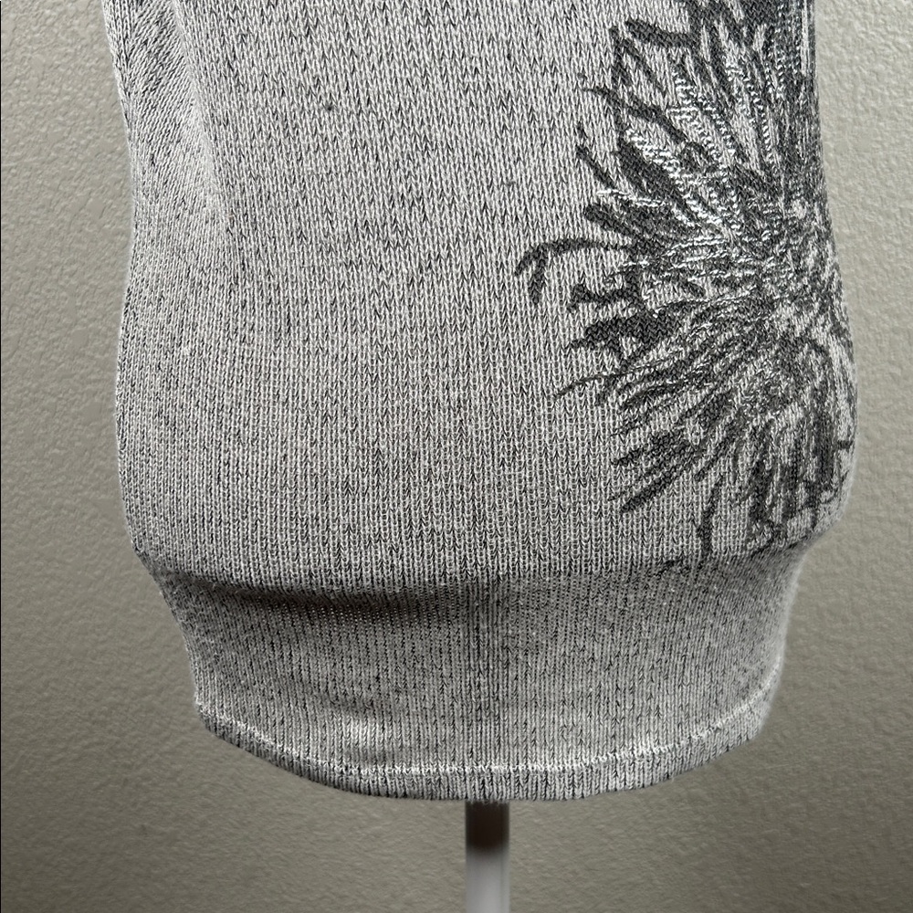 Rennes Y2k 90s Grunge Gray Silver V-Neck Floral Knit Short Sleeve Top Size Small — image 4 of 6